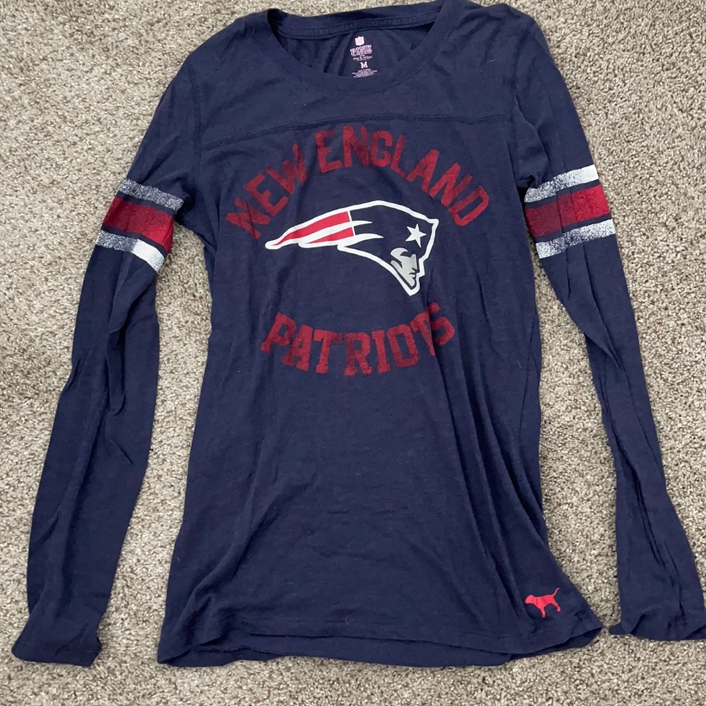 Pink New England Patriots long sleeve shirt